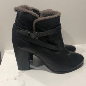 All Saints Leather Booties with Faux Lining